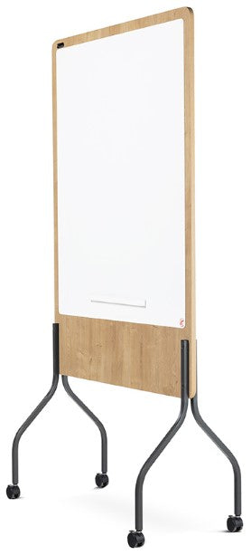 Rocada Whiteboard – 100 × 150 cm, Melamin, magnetisch, Stahlrahmen, mobil, beidseitig