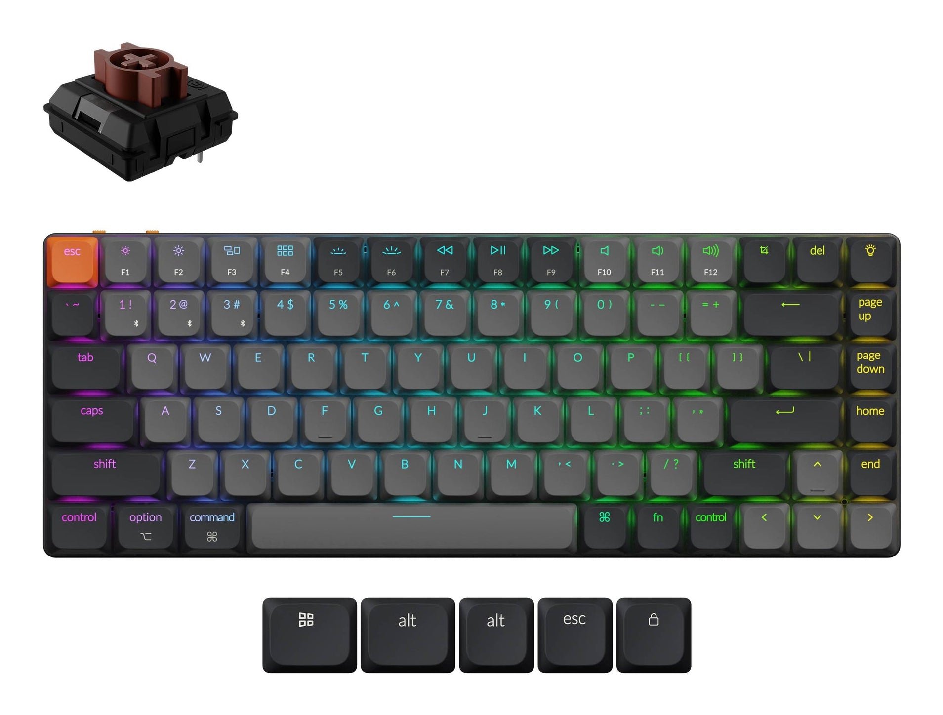 Keychron K3 QMK v3 – Tastatur 75% – Mechanisch – Bluetooth & Verkabelt (USB-C) – QWERTZ (CH) – RGB