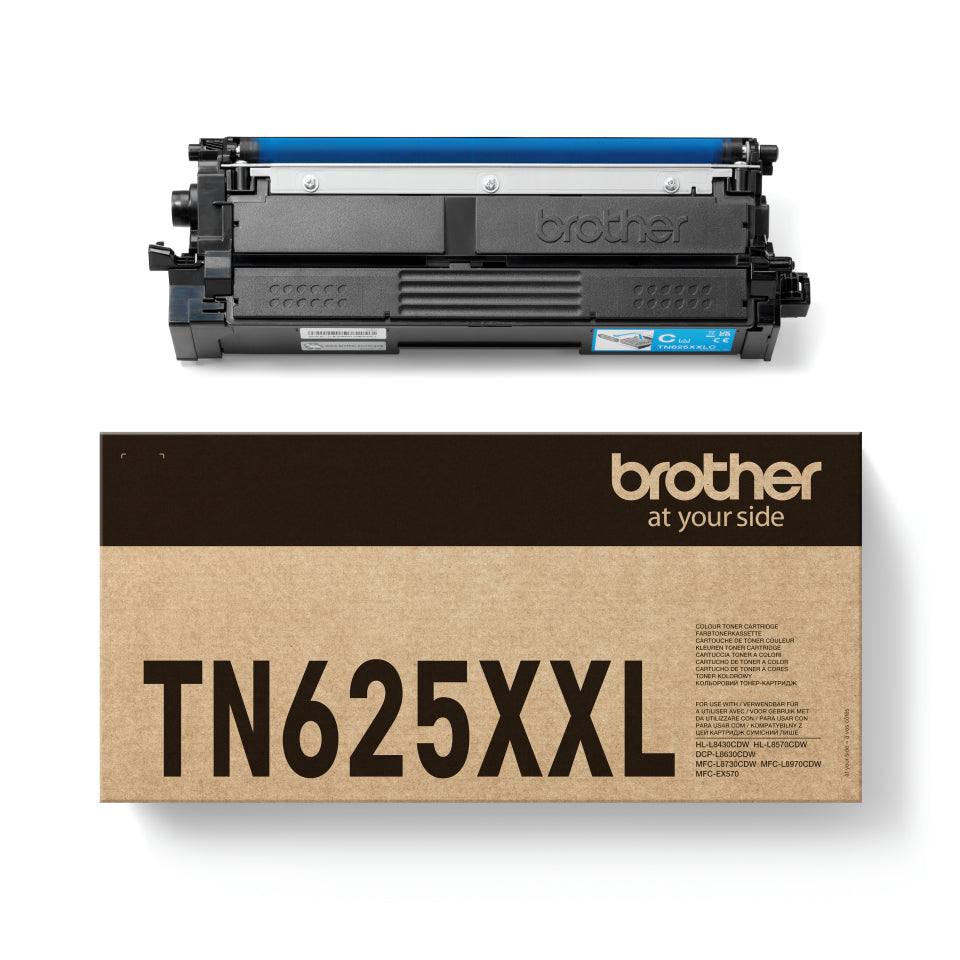 Brother TN-625XXLC Cyan Toner – Original XXL – 6'500 Seiten – für Brother HL-L8430/HL-L8570/MFC-L8730 und andere
