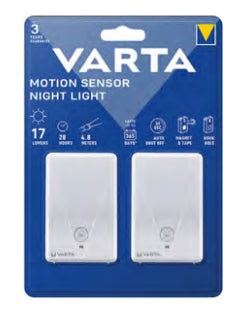 Varta Nachtlicht – 17 lm, Warmweiss, Bewegungssensor, Akku, Weiss