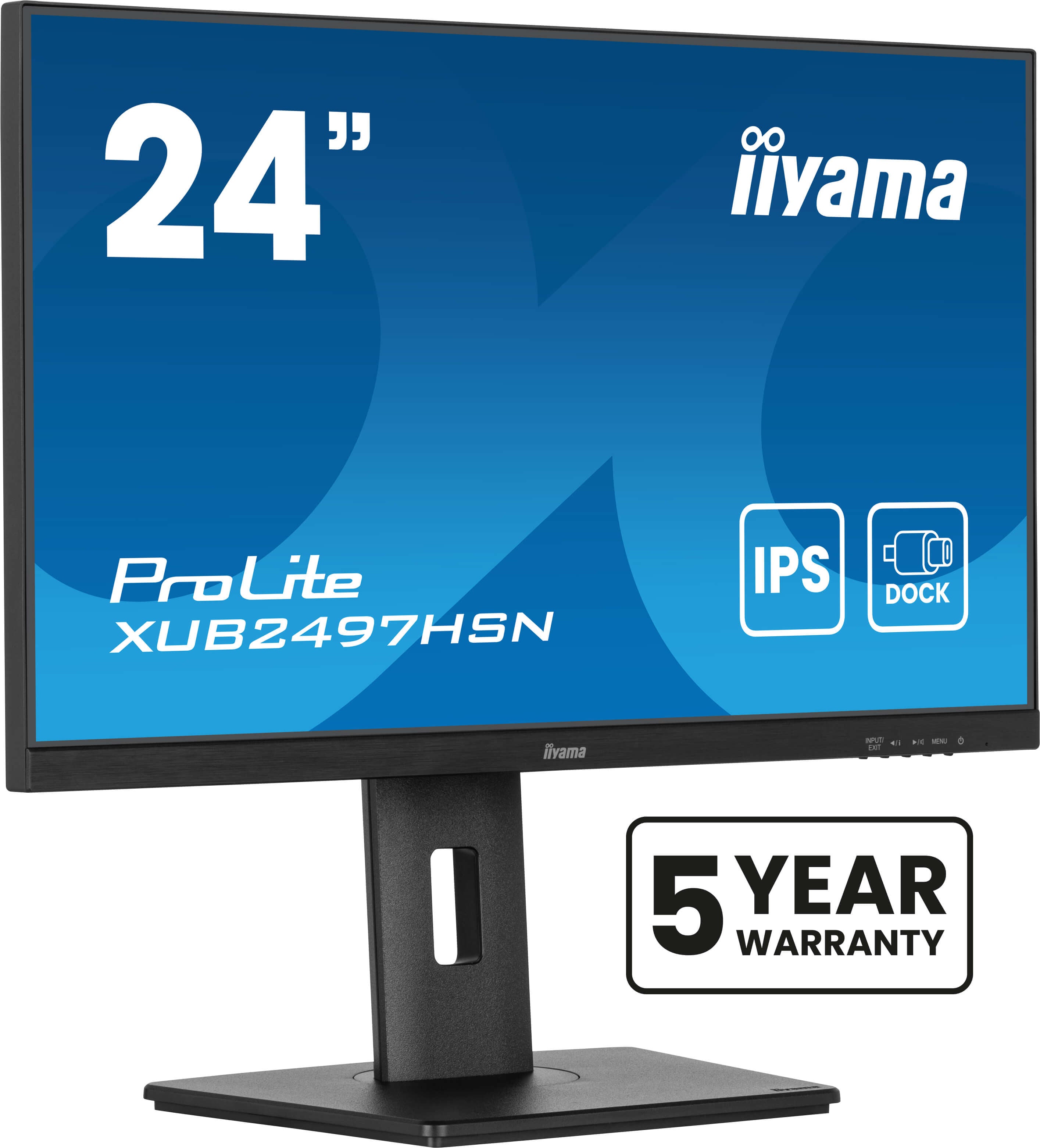 iiyama ProLite XUB2497HSN-B2 – 23,8", 1920 × 1080 (Full HD), IPS, 100 Hz, USB-C 65 W, LAN