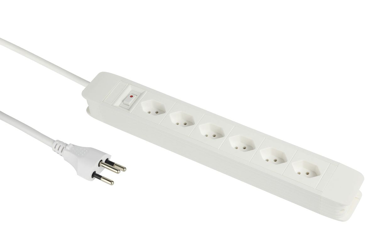 M. Schönenberger 85.805.6.2WS – Steckdosenleiste, 6× T13, mit Schalter, 2 m, Stecker T12, IP20