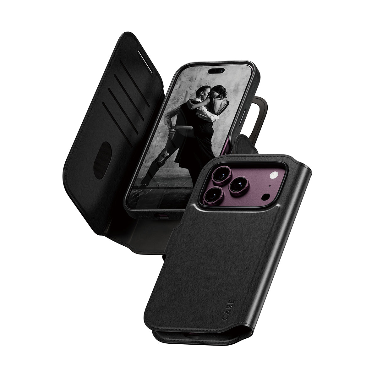 PanzerGlass CARE Tango Wallethülle – für Apple iPhone 18 Pro/17 Pro, MagSafe, PC, Schwarz