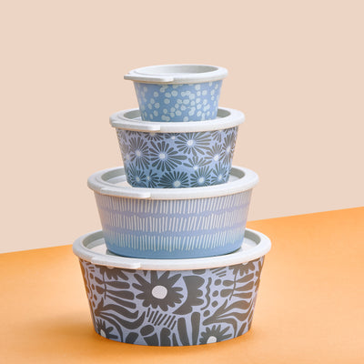 koziol Schale – 250 ml, Ø 11,4 cm, H 5,7 cm, Kunststoff (biozirkulär), Blau/Beige, spülmaschinenfest