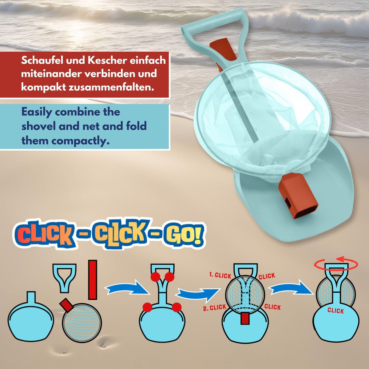 Schildkröt Funsports Sandspielzeug-Set – 2-teilig – ab 3 Jahren – Kunststoff – Mehrfarbig