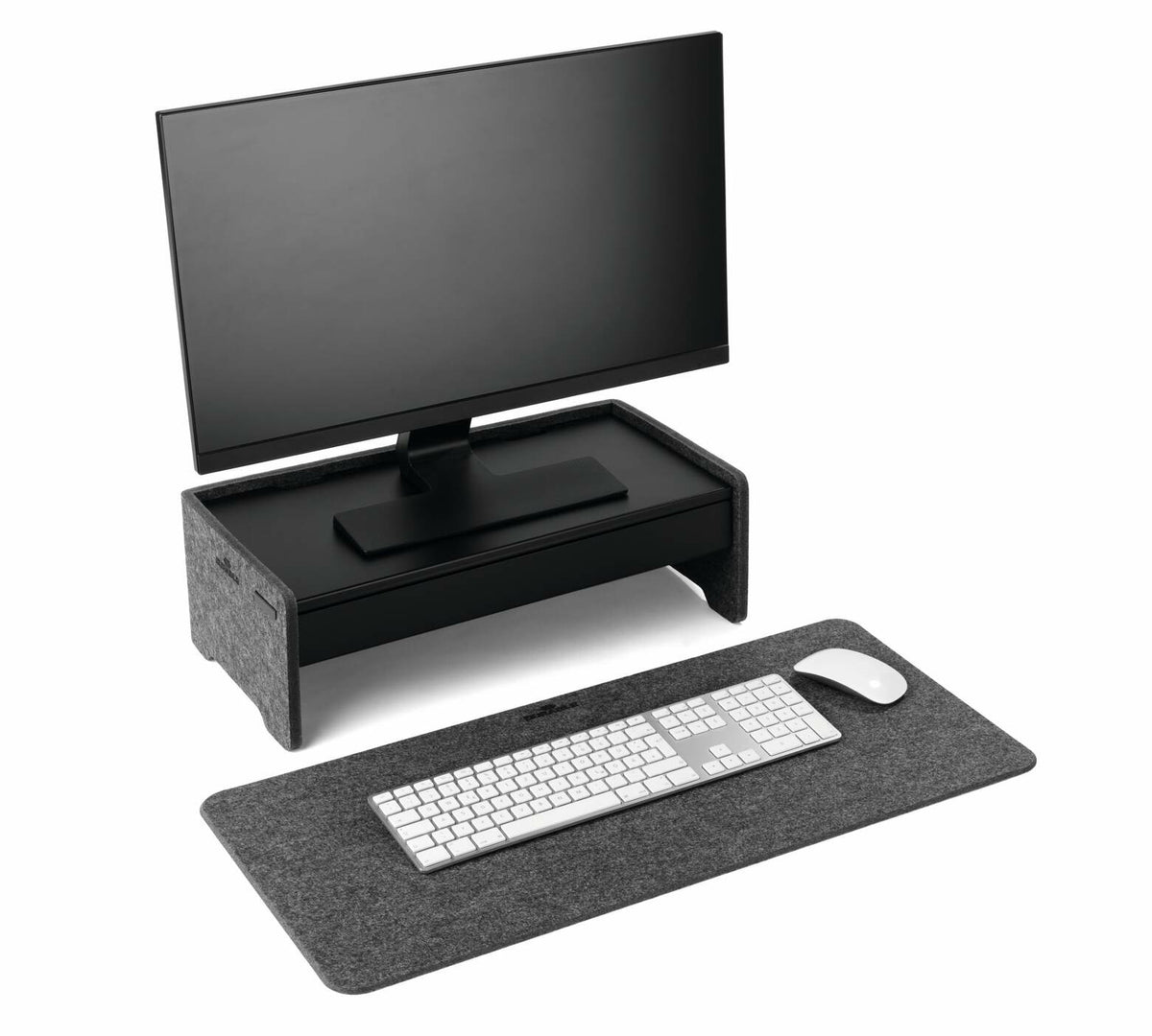 Durable Schreibtischunterlage – 700 × 330 mm, rPET-Filz, Anthrazit