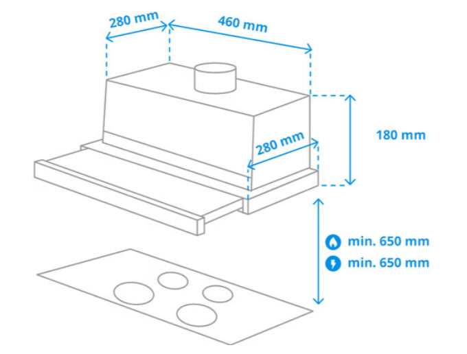 Samsung Dunstabzugshaube NK24M1030IS/UR – 60 cm, 392 m³/h, 3 Stufen, 71 dB – Edelstahl