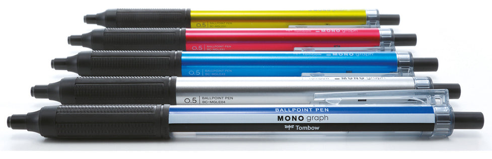 Tombow MONO graph Lite Kugelschreiber – Blau, Spitze 0,5 mm, Druck, Weiss, nachfüllbar