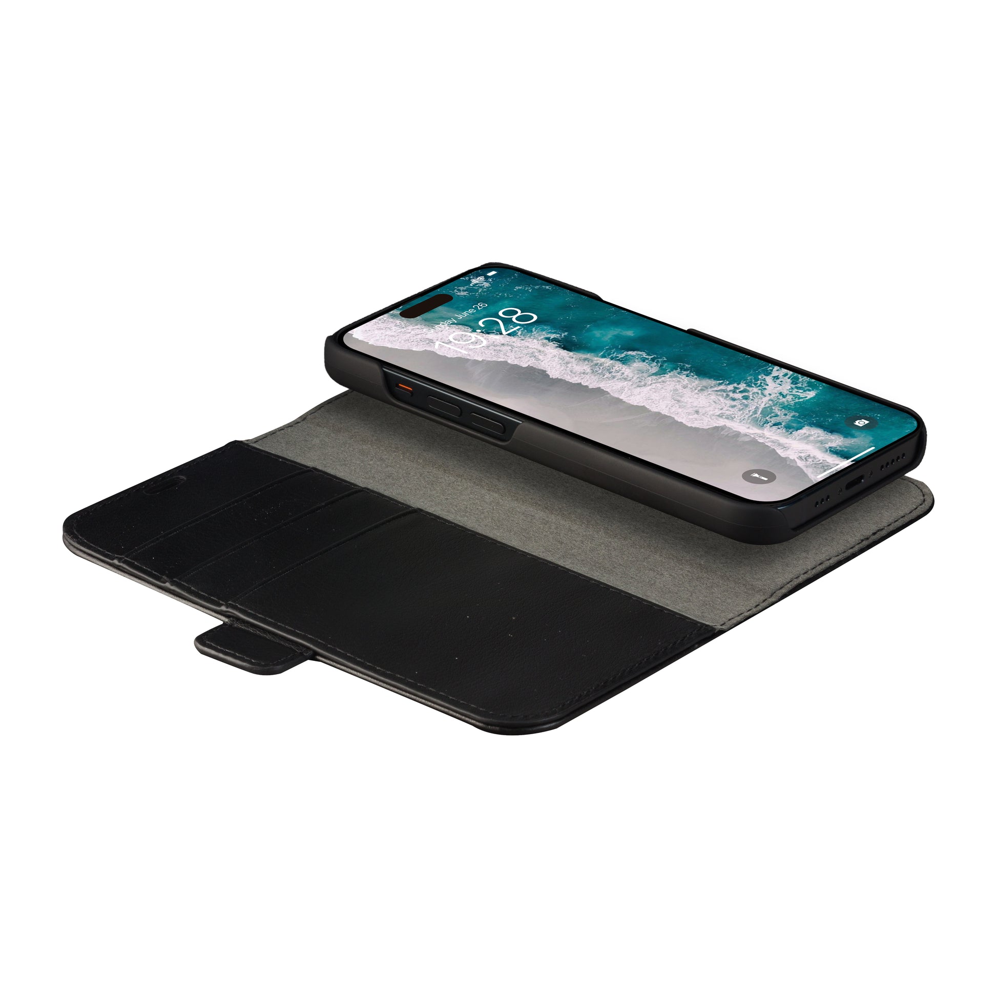 dbramante1928 Stockholm Folio – für Apple iPhone 15 Plus, Schwarz, Magnetverschluss
