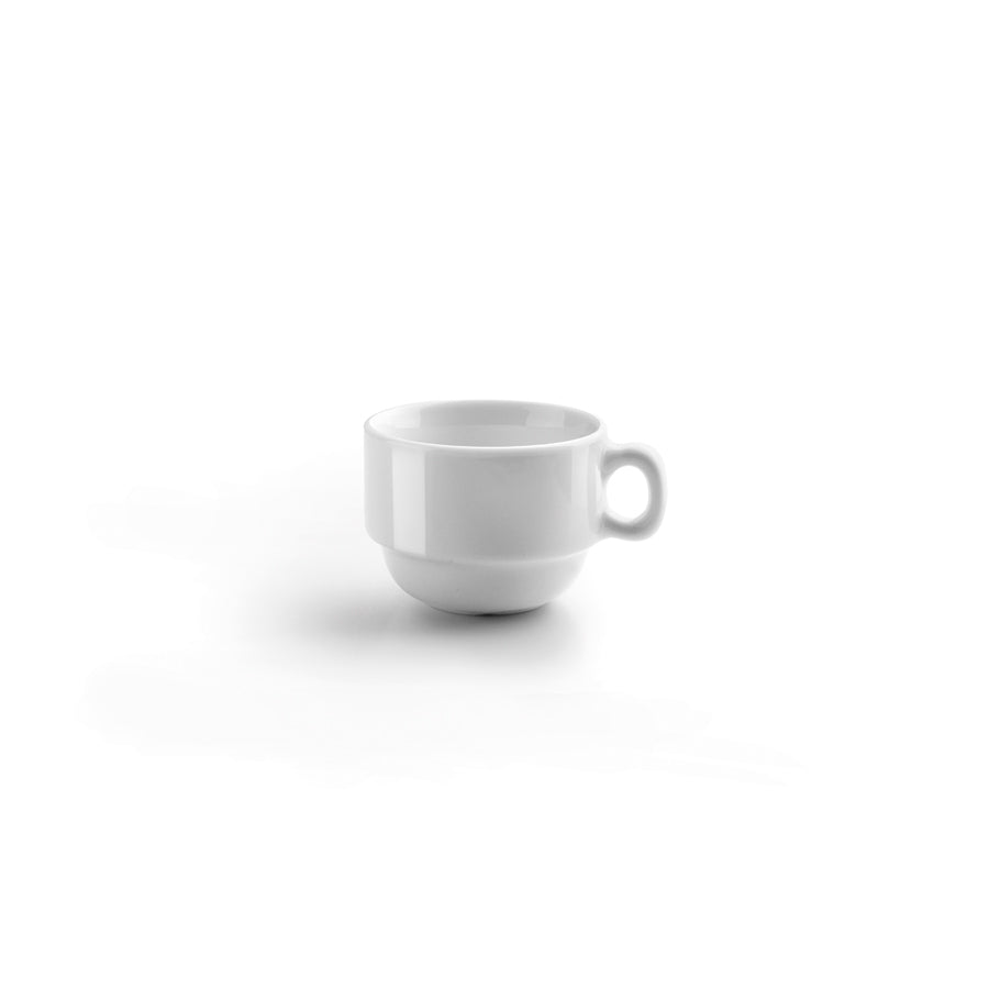 Ibili Kaffeetassen – Set 12-teilig, 170 ml, Porzellan, Weiss, spülmaschinenfest, mikrowellengeeignet