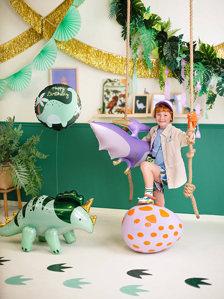 PartyDeco Folienballon Dinosaurier – Mehrfarbig – 45 × 45 cm – 1 Stk