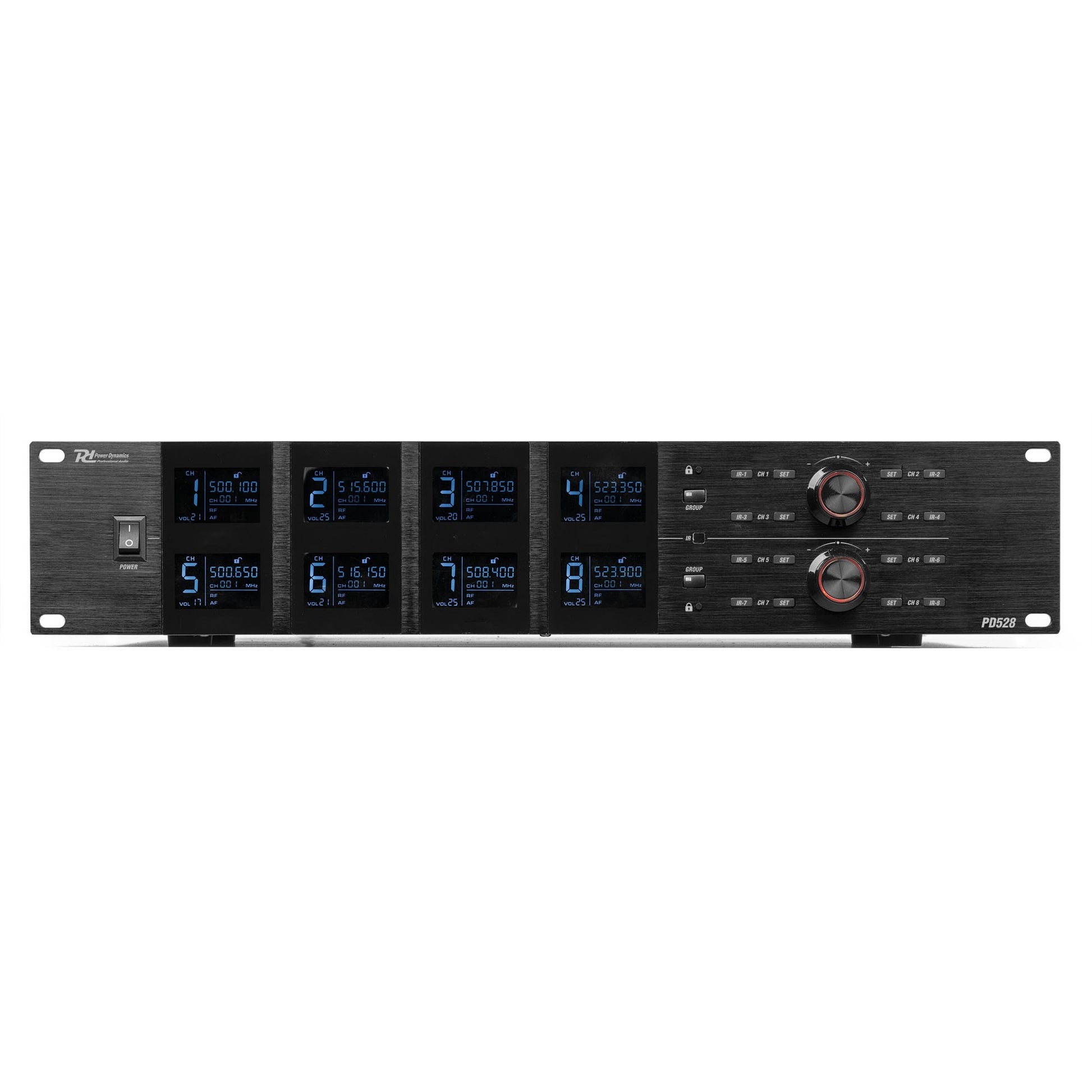 Power Dynamics PD528B Headsetmikrofon 8er-Set – USB, 6,35 mm Klinke, XLR, Kabellos, Niere, 500–530 MHz