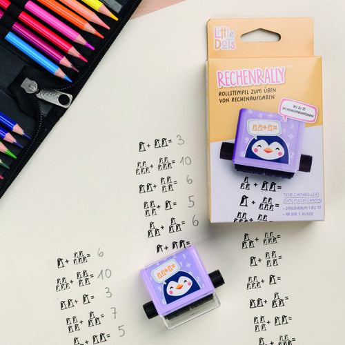 Trodat Rollstempel (Lernstempel), Motiv Pinguin, Hellviolett
