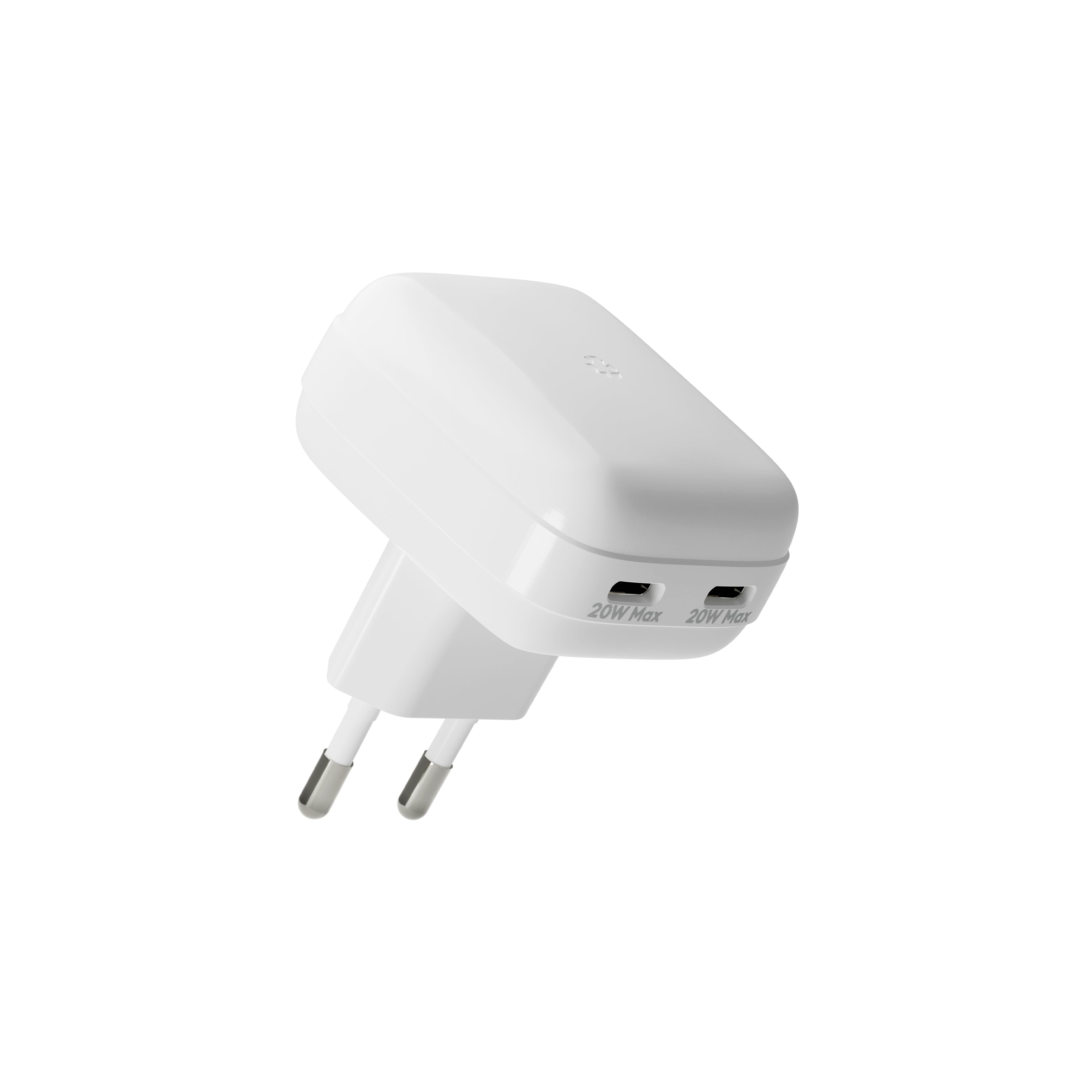 dbramante1928 CH20EUWH7126 USB-Ladegerät 20 W – USB-C×2 – PD 3.0, GaN, EU-Stecker (Typ C) – Weiss