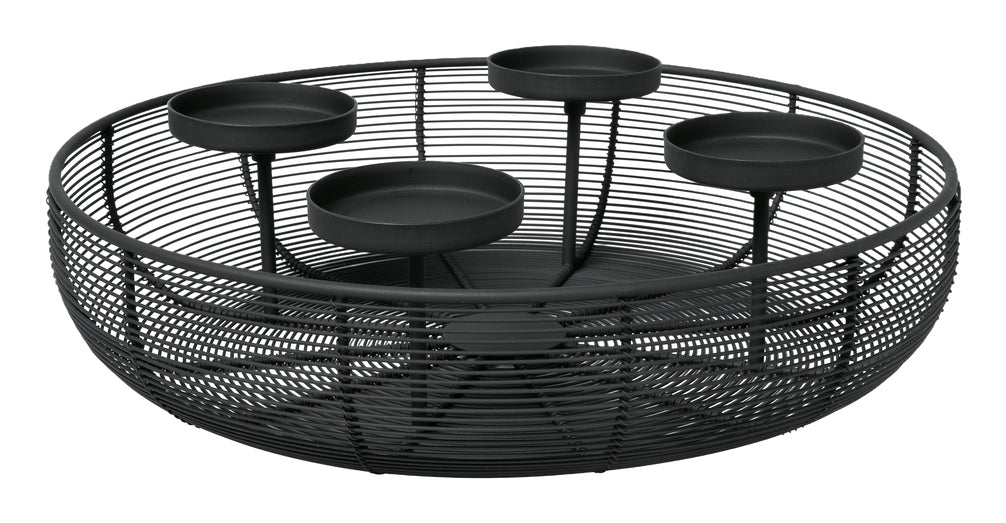 Villeroy & Boch Adventskranz – für 4 Kerzen – Ø 36 × 10 cm – Metall, schwarz