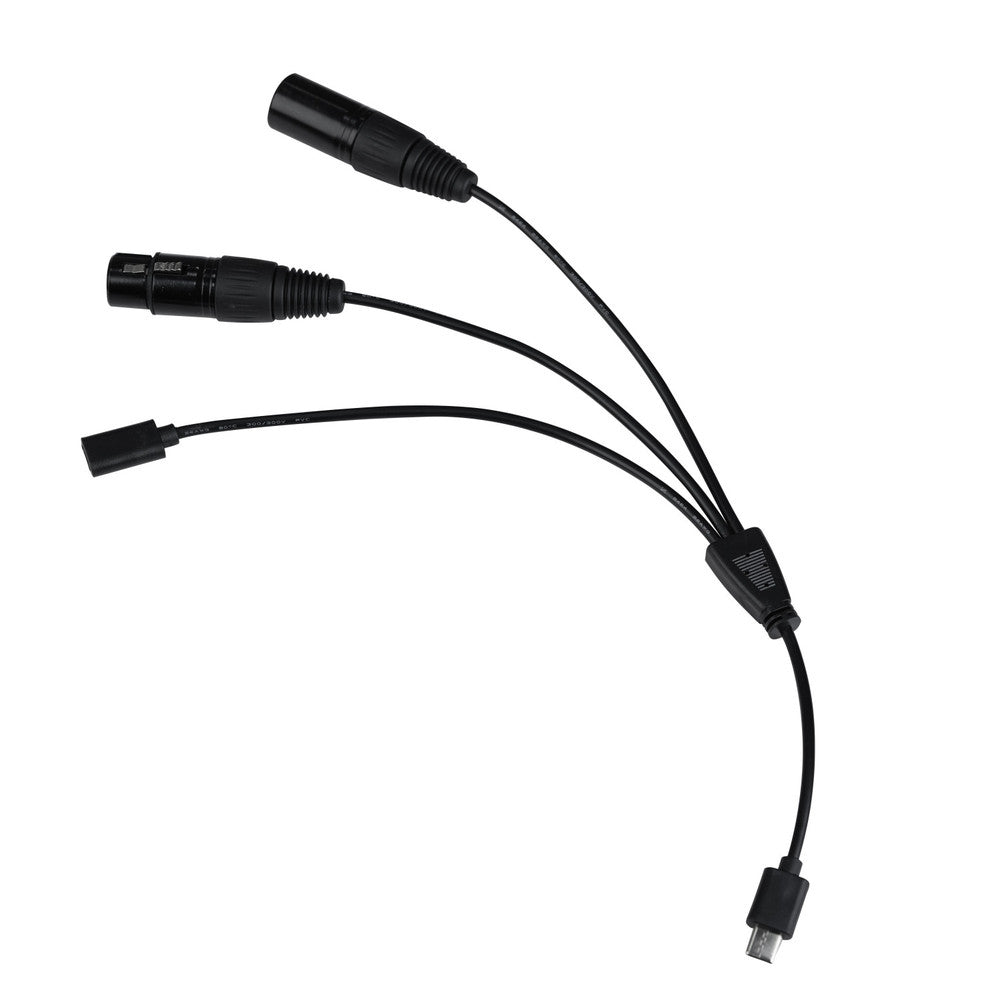 Nanlite CB-DMX-USBC-1/3 Kabelsplitter – 3-fach USB-C/XLR (M/W) – für PavoTube T8-7X LED Pixel Tube – Schwarz
