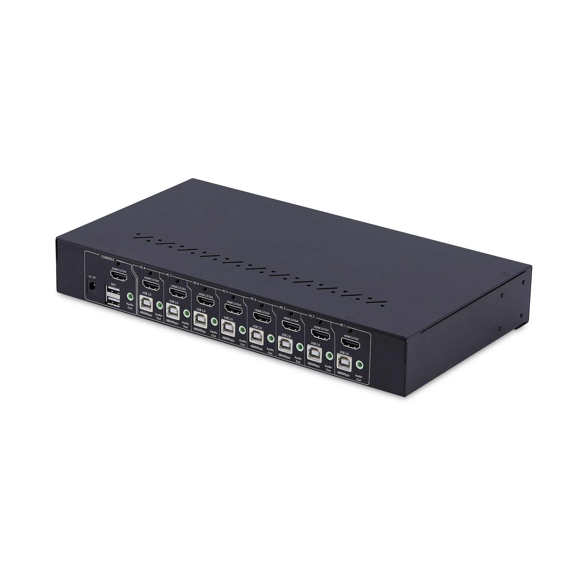 StarTech.com 8-Port HDMI KVM-Switch – 4K/60 Hz, USB 2.0-Hub, Audio, 1U Rack