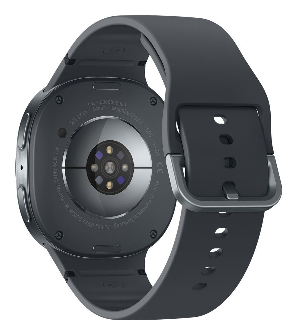 Samsung 44 mm GPS – Aluminium Graphit, Sportarmband, M/L, 50 m