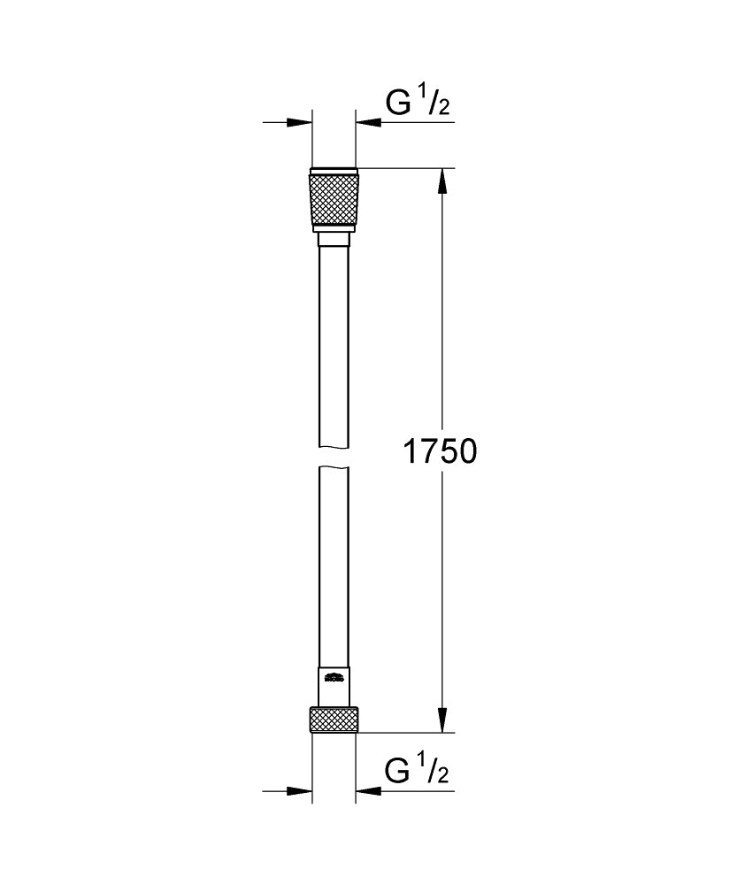 GROHE VitalioFlex Silver Duschschlauch – 175 cm, Kunststoff, 1/2" Anschluss, Chrom