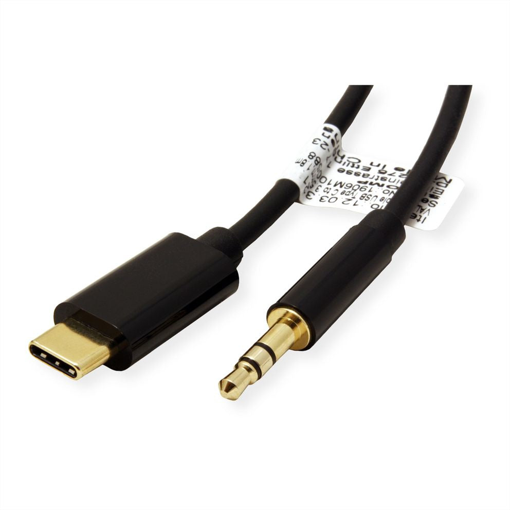 ROLINE USB-C zu 3,5 mm Kabel – 3 m, 3-polig Stereo, für Geräte mit USB-C ohne 3,5 mm Buchse