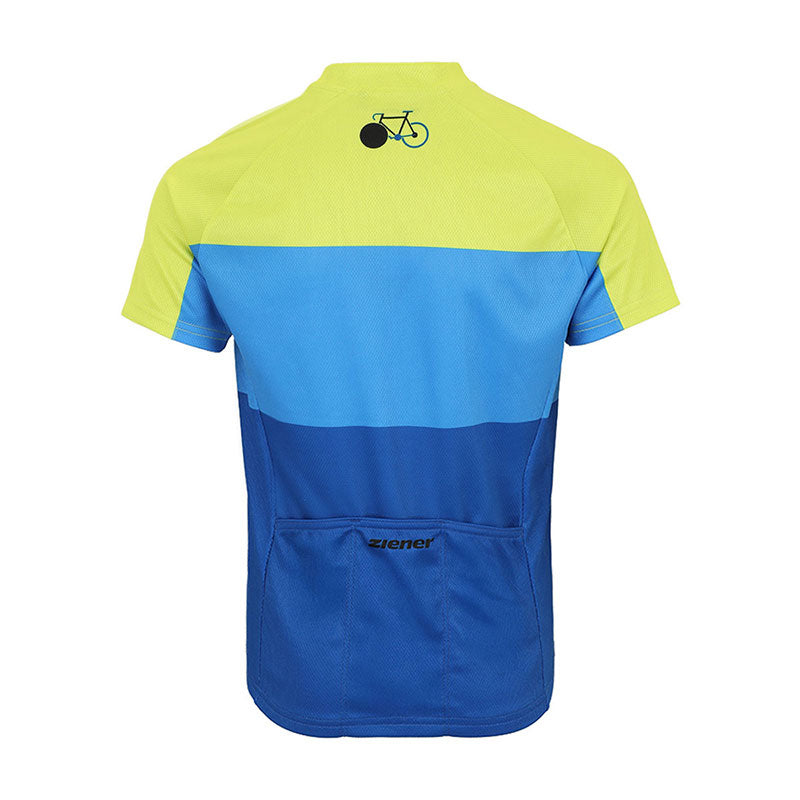 Ziener Velotrikot, kurzarm, Reissverschluss – Gr. 164 – Limette/Blau – Polyester