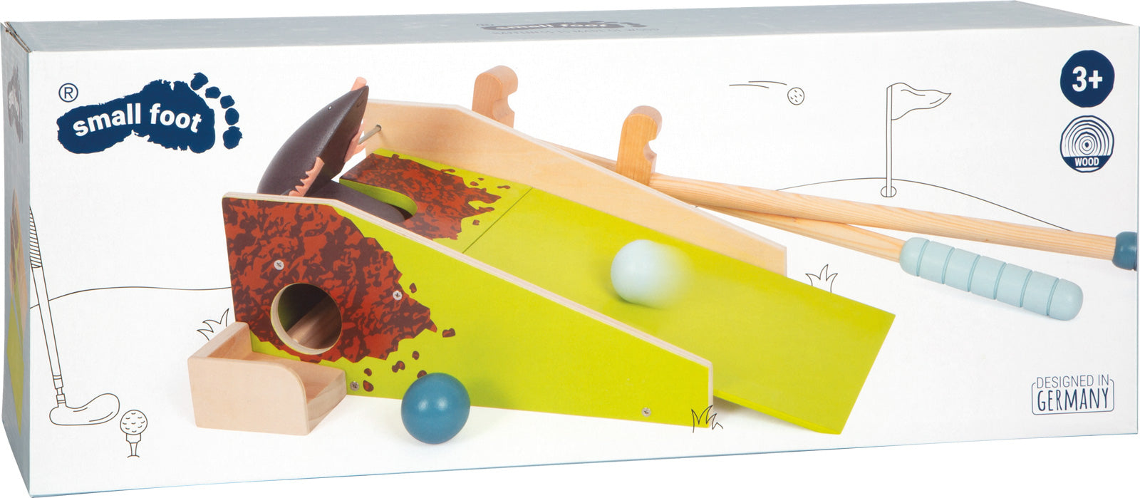 Small foot Minigolf-Set Maulwurf – 1 Stück – ab 3 Jahren – Filz, Metall, Holz – mehrfarbig