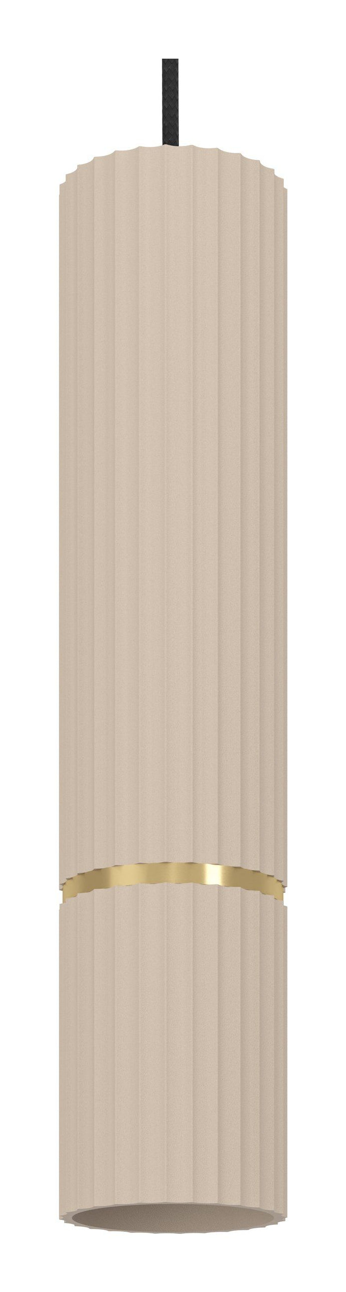 EGLO Pendelleuchte CAMINIA – 77 × 9 × 110 cm, 1035 lm, 14,1 W, 3000 K, beige/ messing, höhenverstellbar