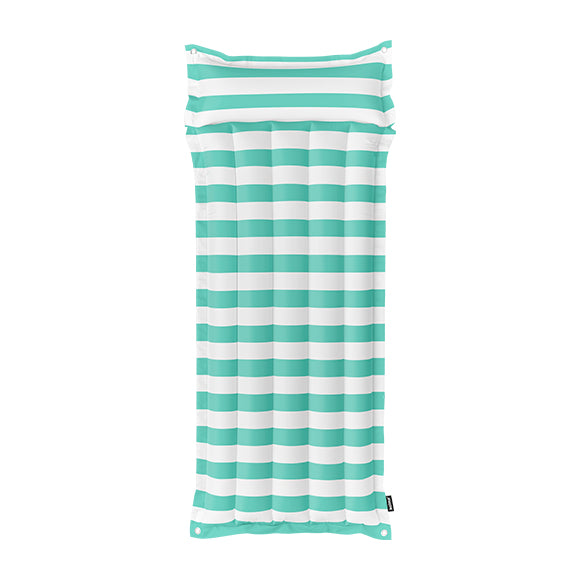 Kolma Luftmatratze – mit integriertem Kissen, faltbar – 78,5 × 188 cm – türkis/weiss – Polyester/PVC