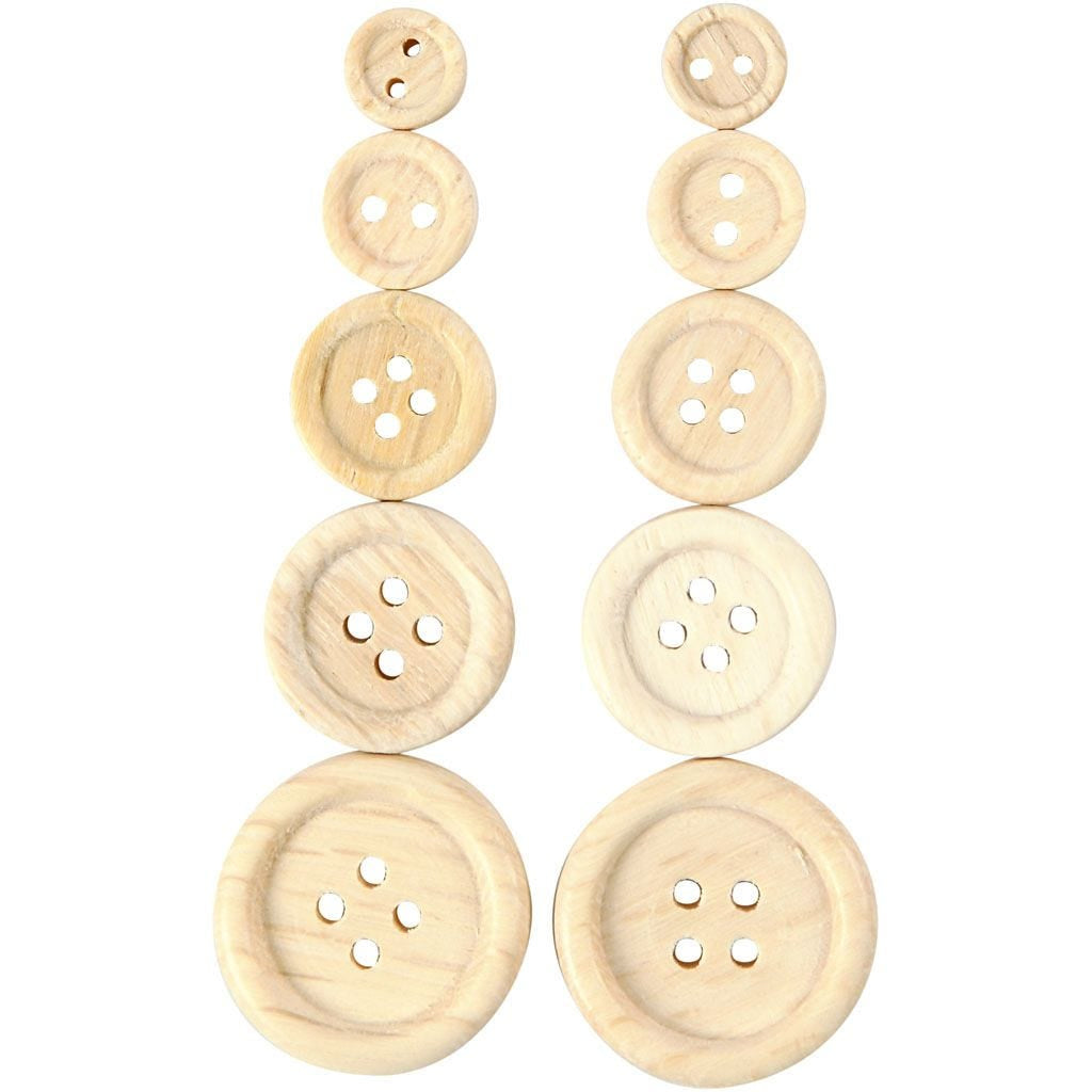 Creativ Company Knöpfe Ø 15 mm – Holz, Natur, 440 Stück
