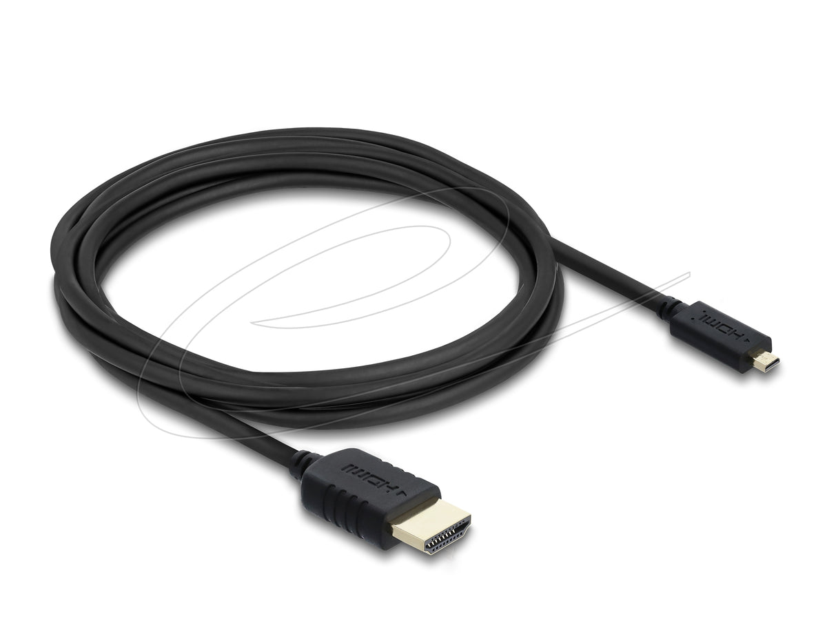 DeLOCK Micro-HDMI auf HDMI Kabel HDMI 2.1 8K 60 Hz – 3 m – HDR, ARC
