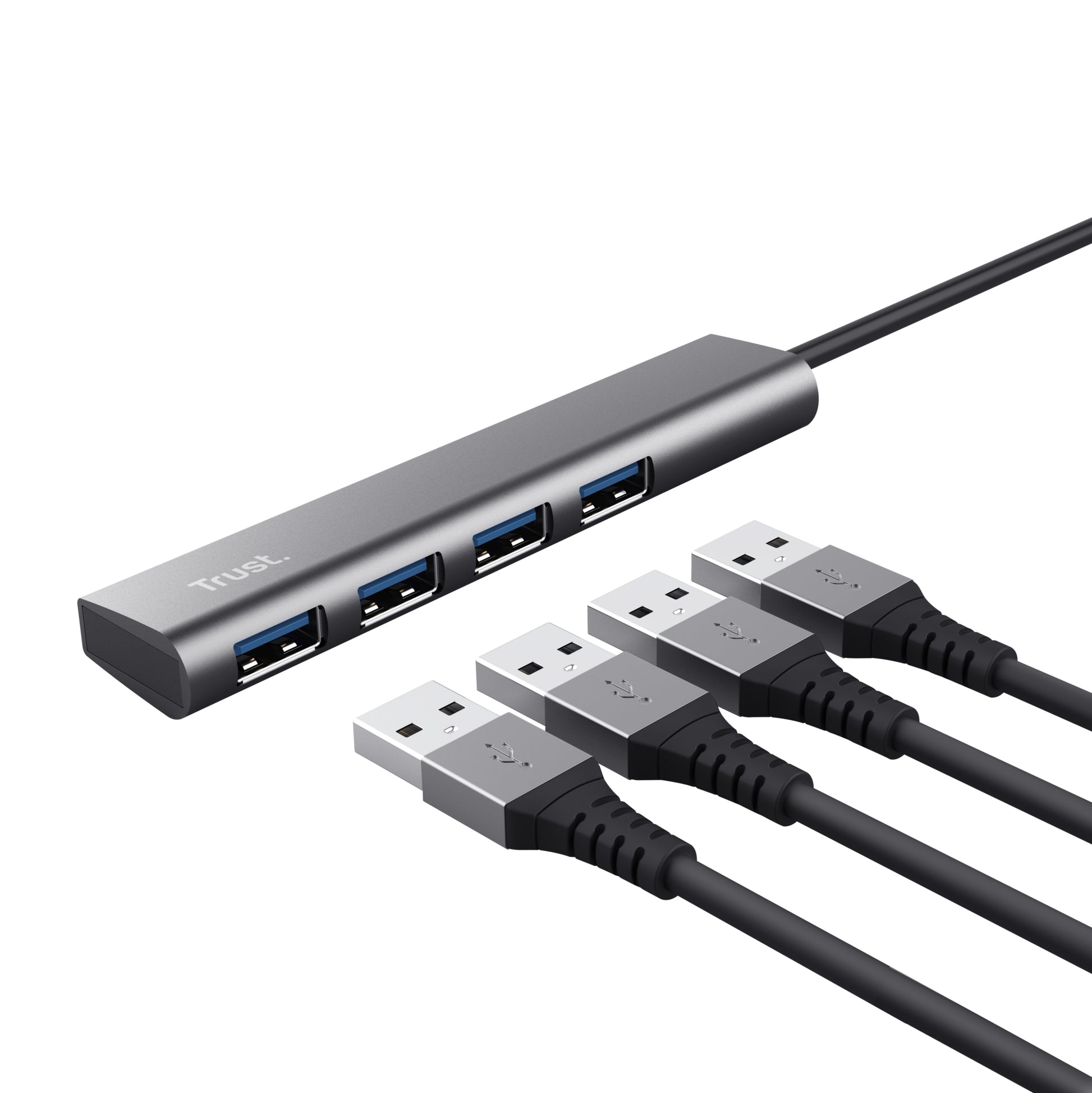 Trust Halyx USB-Hub – 4× USB-A, für Windows/Mac/ChromeOS