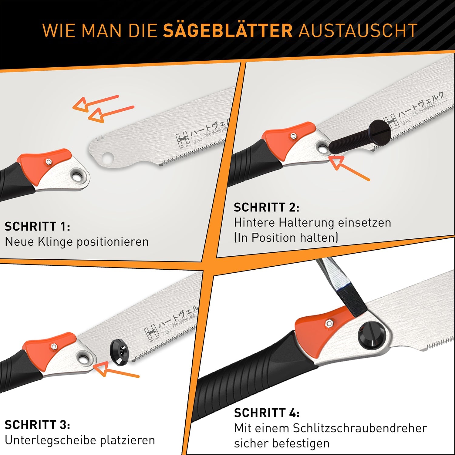 Hardtwerk Ersatzmesser 240 × 0,65 mm Karbonstahl – für Feinsäge – für Kataba Säge