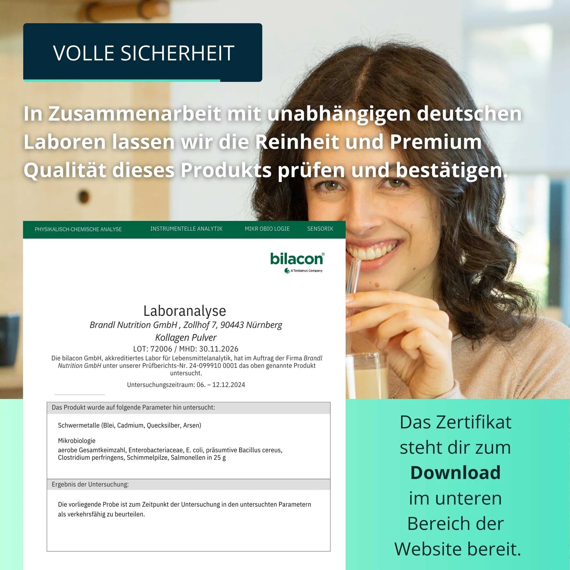 Brandl Nutrition Kollagen Pulver Pfirsich – glutenfrei, laktosefrei