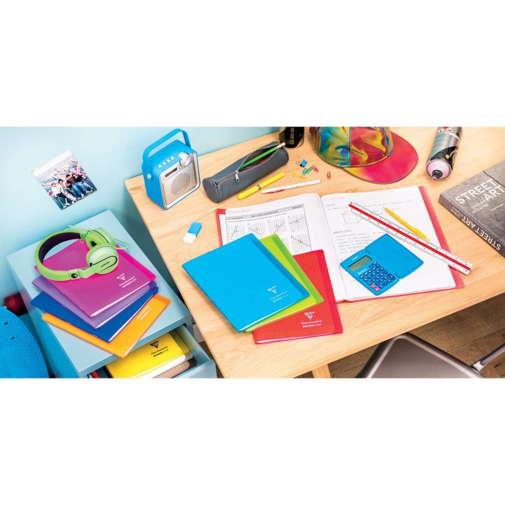 Clairefontaine Notizheft – 170 × 220 mm – 24 Blatt – 90 g/m² – Softcover, transparentes Cover, mehrfarbig, PEF