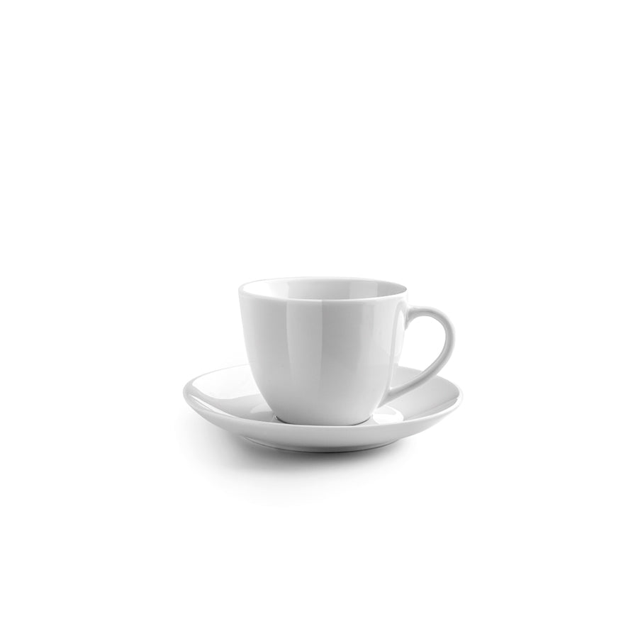 Ibili Kaffeetasse – Set 8-teilig, 310 ml, Porzellan, Weiss, spülmaschinenfest, mikrowellengeeignet