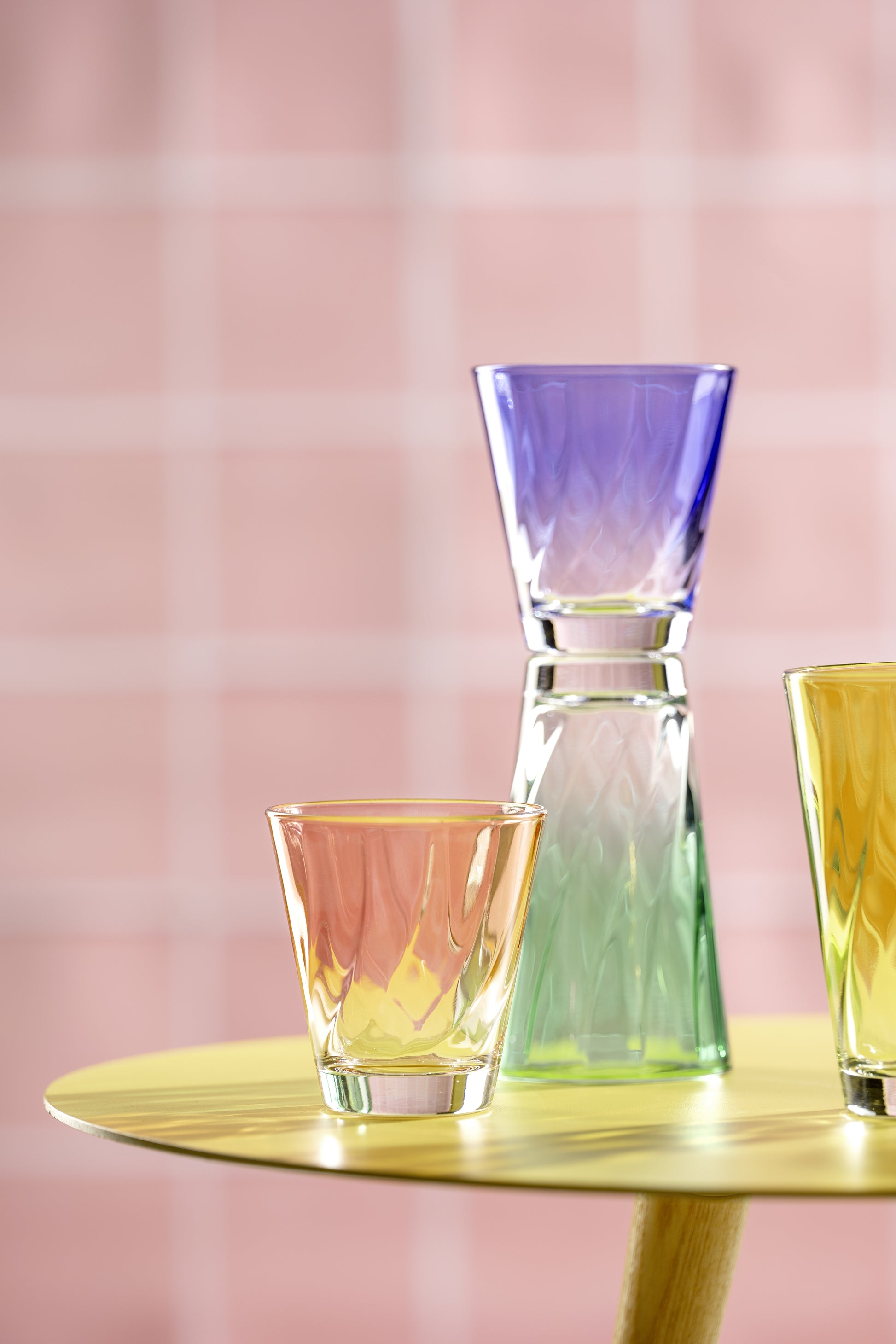 LEONARDO Trinkglas – 0,22 l, Glas, Blau, spülmaschinenfest, 4 Stück