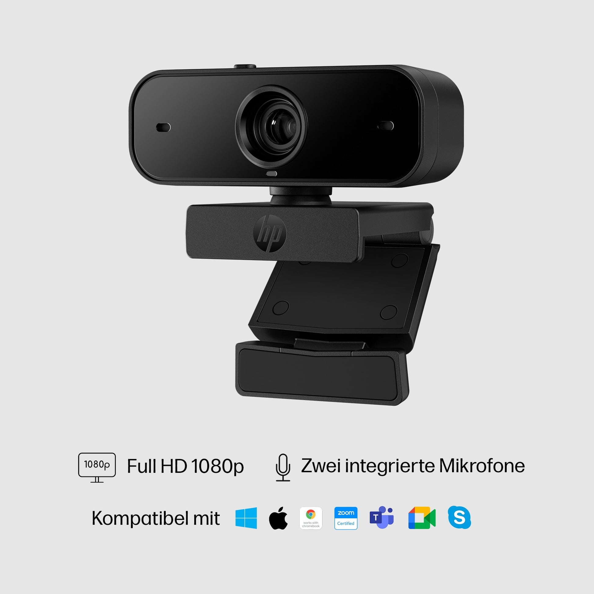 HP 435 Webcam – Full HD 1080p, 30 fps, Autofokus, USB – Schwarz
