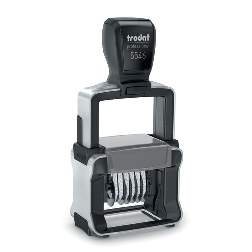 Trodat Motivstempel Professional 4.0 – Motiv: Zahlen, selbstfärbend, Metall