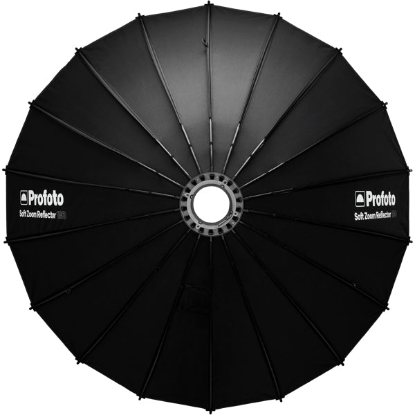 Profoto Soft Zoom Reflektor 180 Kit Reflektor – Ø 180 cm, Höhe 139 cm – mit Stativ – Schwarz/Silber
