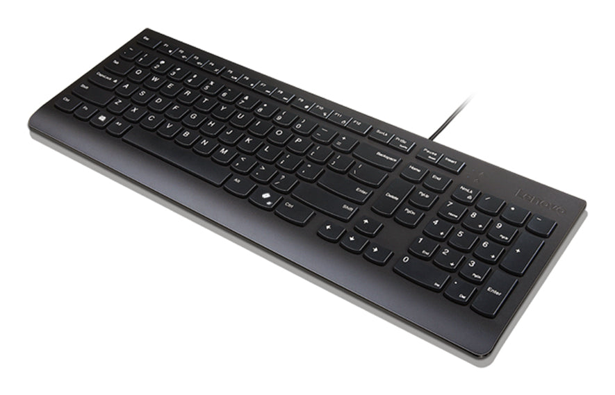Lenovo Essential Keyboard Universal – Tastatur – Membran, kabelgebunden – USB‑A – QWERTY (US‑INT) – Schwarz