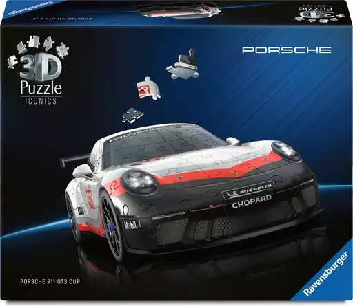 Ravensburger Iconics Porsche 911 GT3 Cup 3D Puzzle – 108 Teile – 25,1×11,1×8 cm – ab 8 Jahren