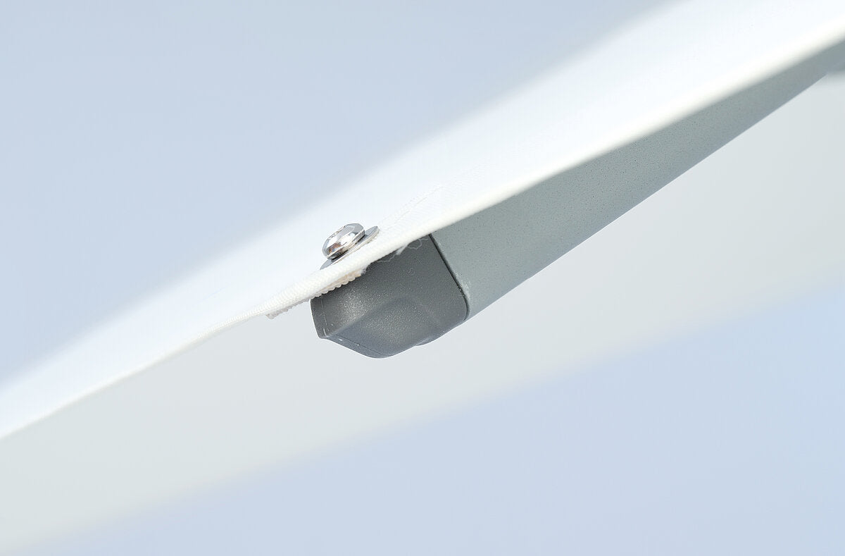 Suncomfort by Glatz Terrassenschirm Shell Turn – Ø 330 cm – Steingrau – Höhenverstellbar