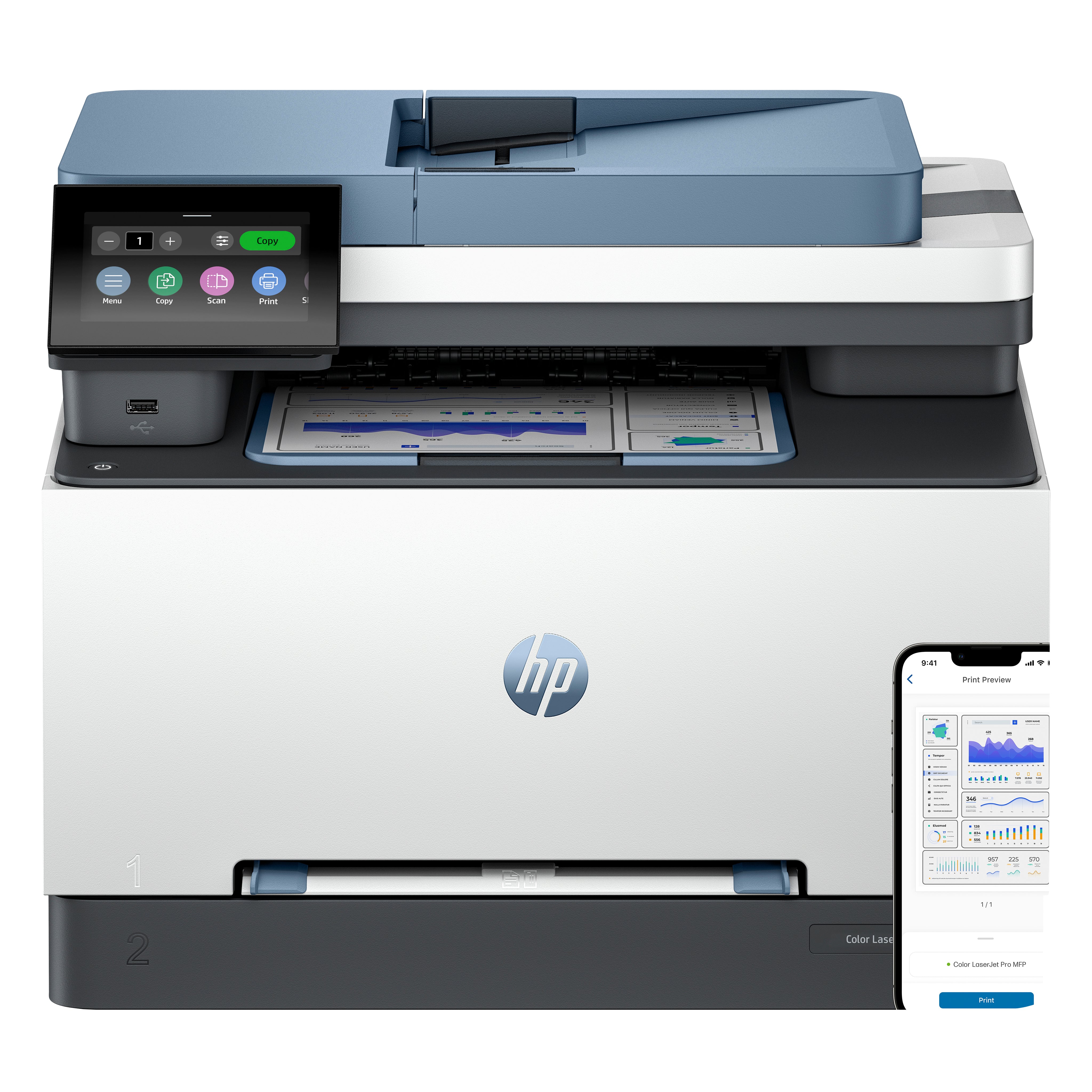 HP Color LaserJet Pro MFP 3302fdng – Farblaser-Multifunktionsdrucker, A4, 4-in-1, Duplex, ADF, LAN, AirPrint