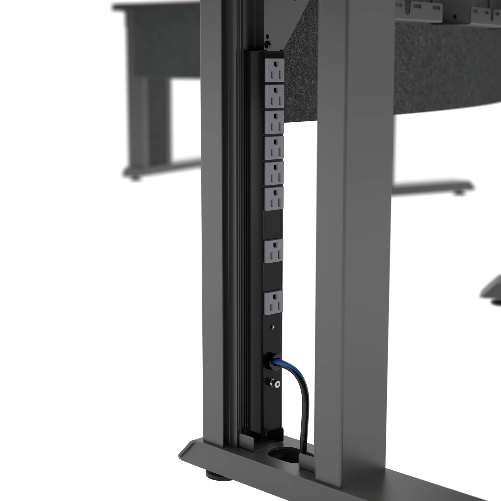 Middle Atlantic FM-TAR-1846430-A3G – Chefbürotisch, 184 × 64 cm, graphit/schwarz, Laminat