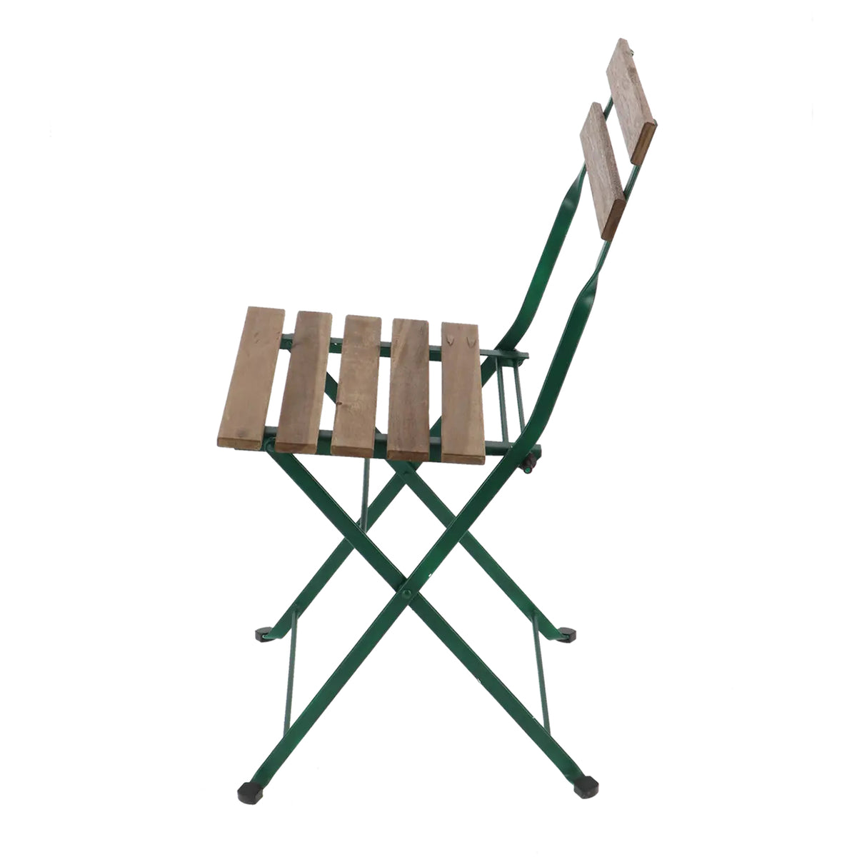 Esschert Design Bistrostuhl – Grün – Holz, Stahl – klappbar – für draussen