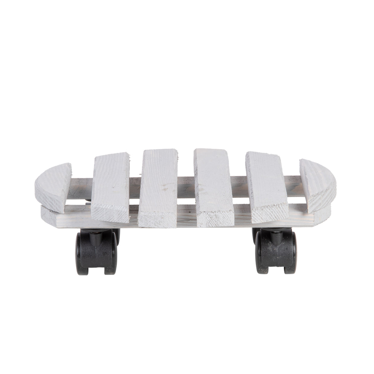 Esschert Design Pflanzentrolley – Holz/Polyamid/Polypropylen – Grau/Schwarz – 4 Rollen – Ø 287 × 80 mm