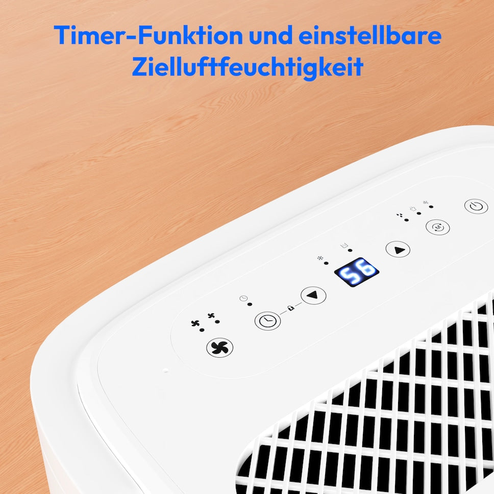 Medion DH20 Luftentfeuchter – 20 l/24 h, bis 20 m², Tank 5,4 l, weiss