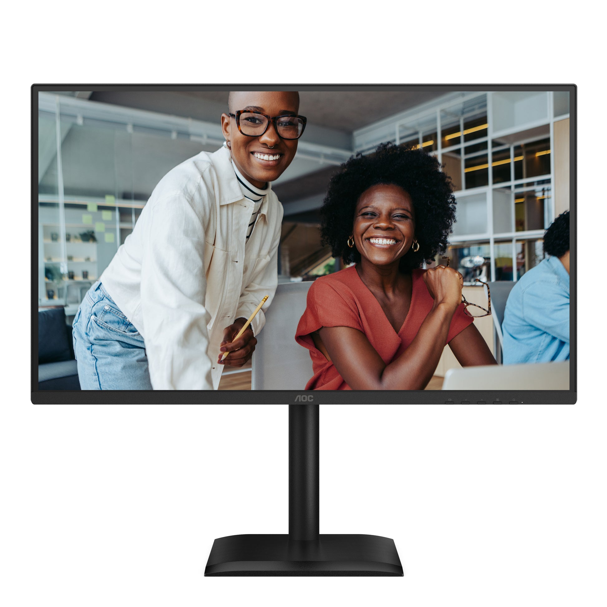 AOC 27E4U – Monitor, 27", IPS, 120 Hz, 300 cd/m², USB-Hub, Integrierte Lautsprecher, VESA 100 × 100, Schwarz