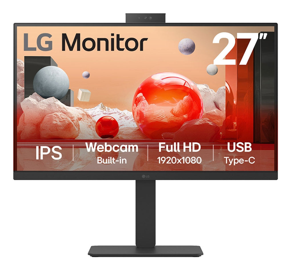 LG 27BA850-B – Monitor, 27", IPS, 100 Hz, 250 cd/m², Webcam, USB-C, KVM, VESA 100 × 100, Schwarz