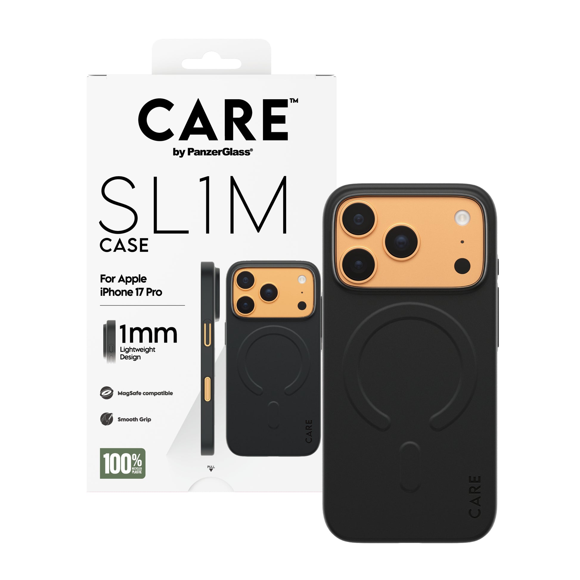 PanzerGlass Backcover CARE SL1M – für Apple iPhone 17 Pro – schwarz – PC – MagSafe-kompatibel